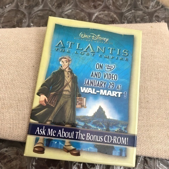 Vintage Jewelry - Vintage Disney Atlantis Button Brooch